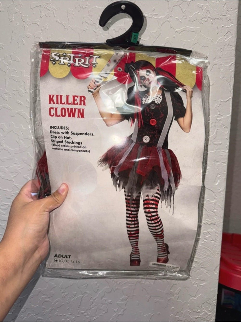 Spirit Killer Clown Costume - Red, Black & White
